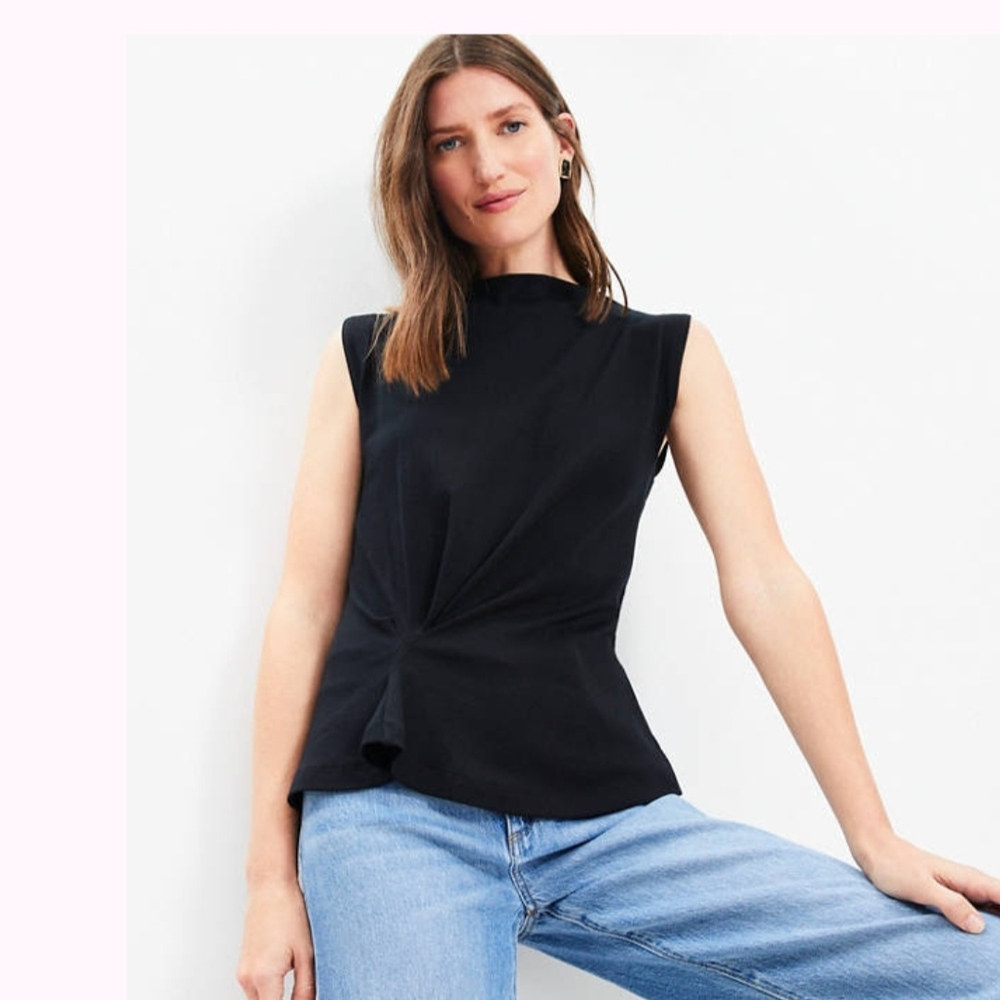LOFT Knotted Mock Neck Shell - Picture 5 of 6